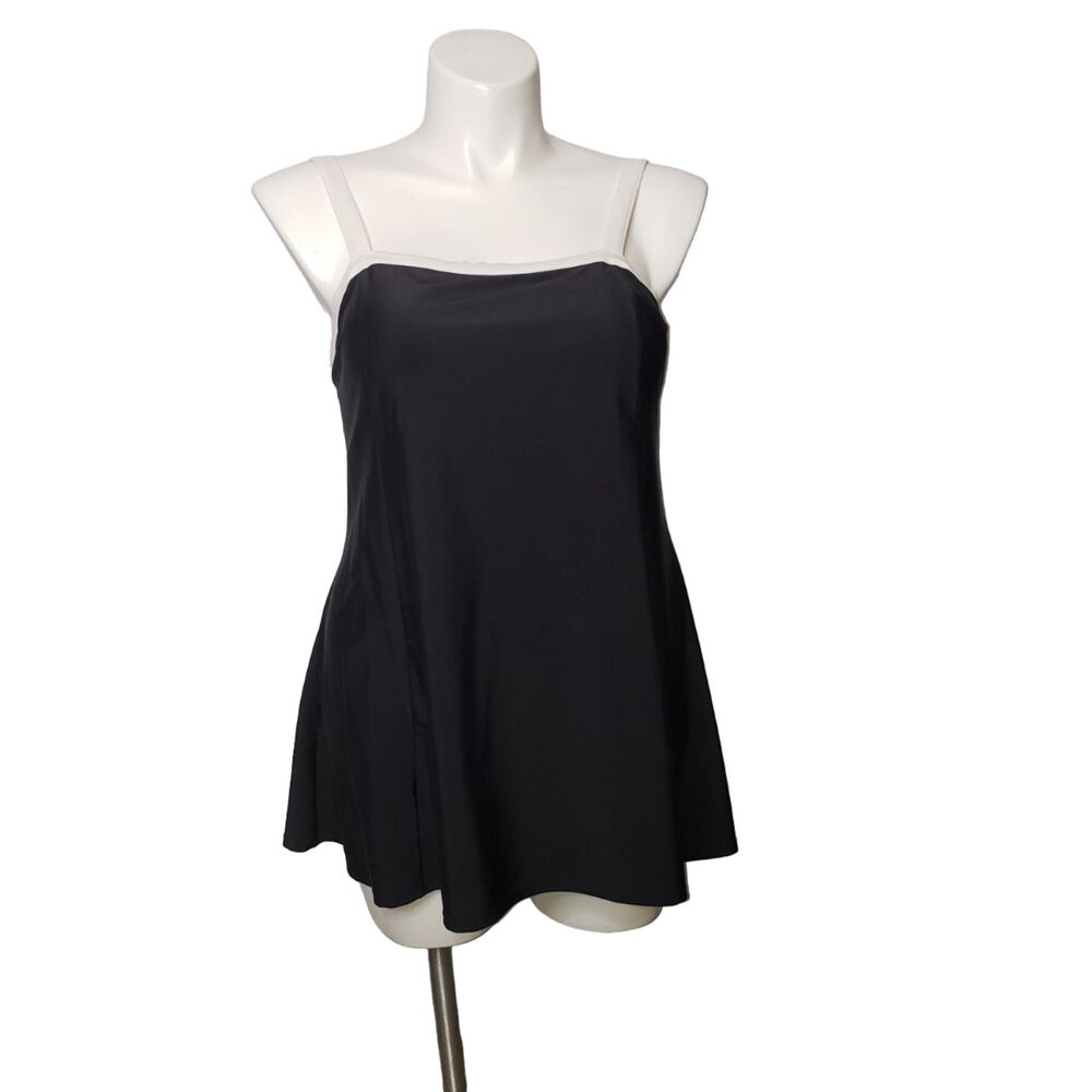 ROAMANS Swim Black and White One Piece Swimsuit Womens Plus Size 16W